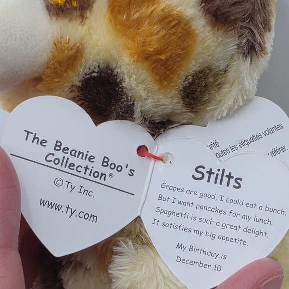 Ty Beanie Boos Stilts the Tan Spotted Giraffe Stuffed Animal Plush - Picture 5 of 8